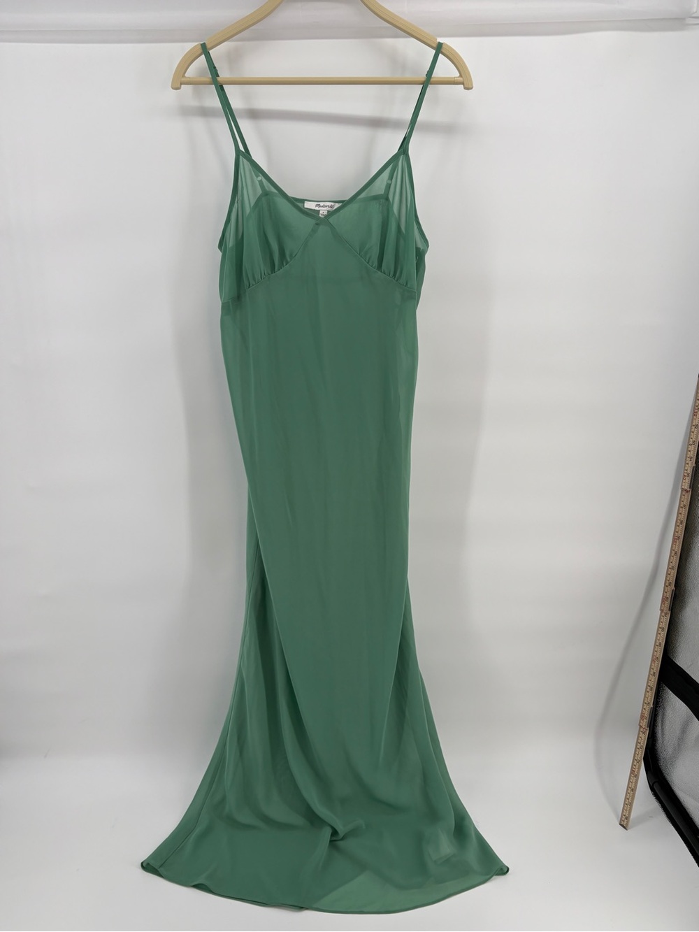 Madewell Women’s Sage Green Maxi Slip Dress Size 6 Spaghetti Strap  Midi